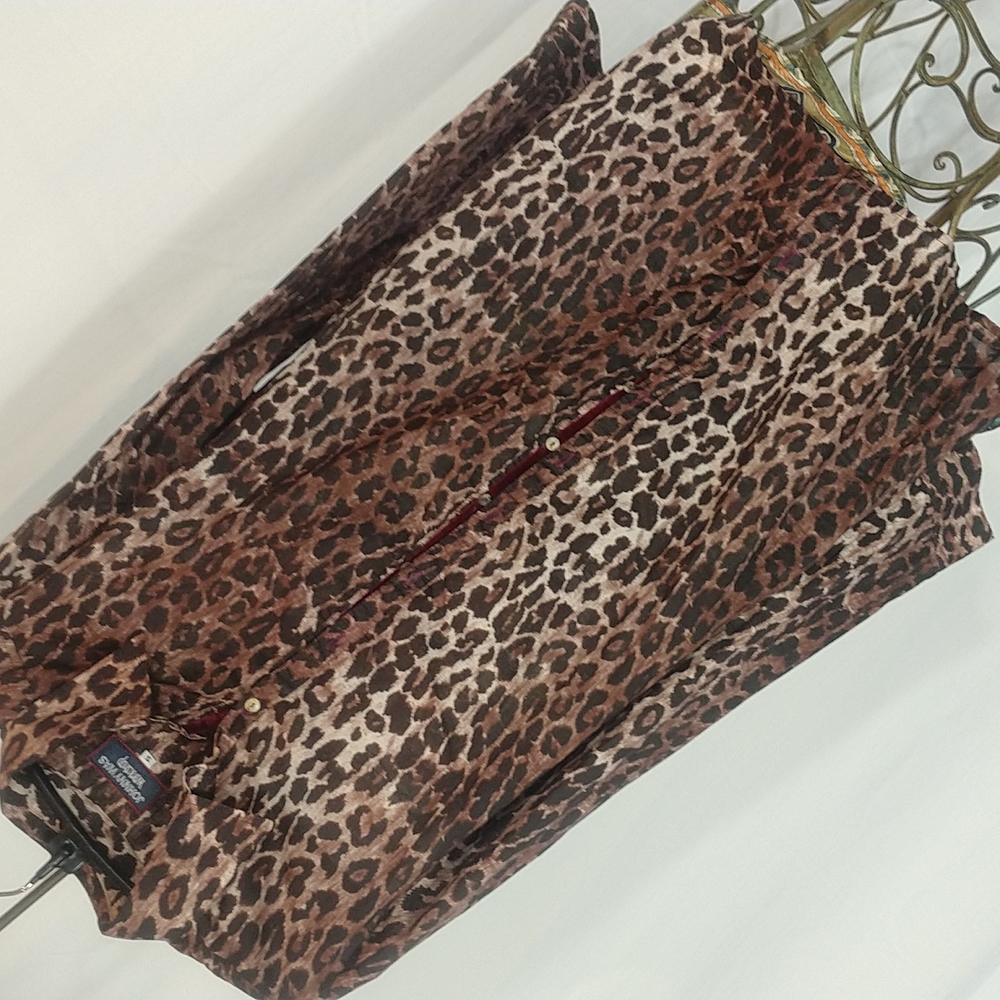 Johnny Was workshop animal print blouse